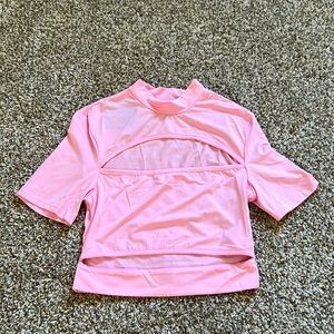 Zaful Pink Cutout Crop Top